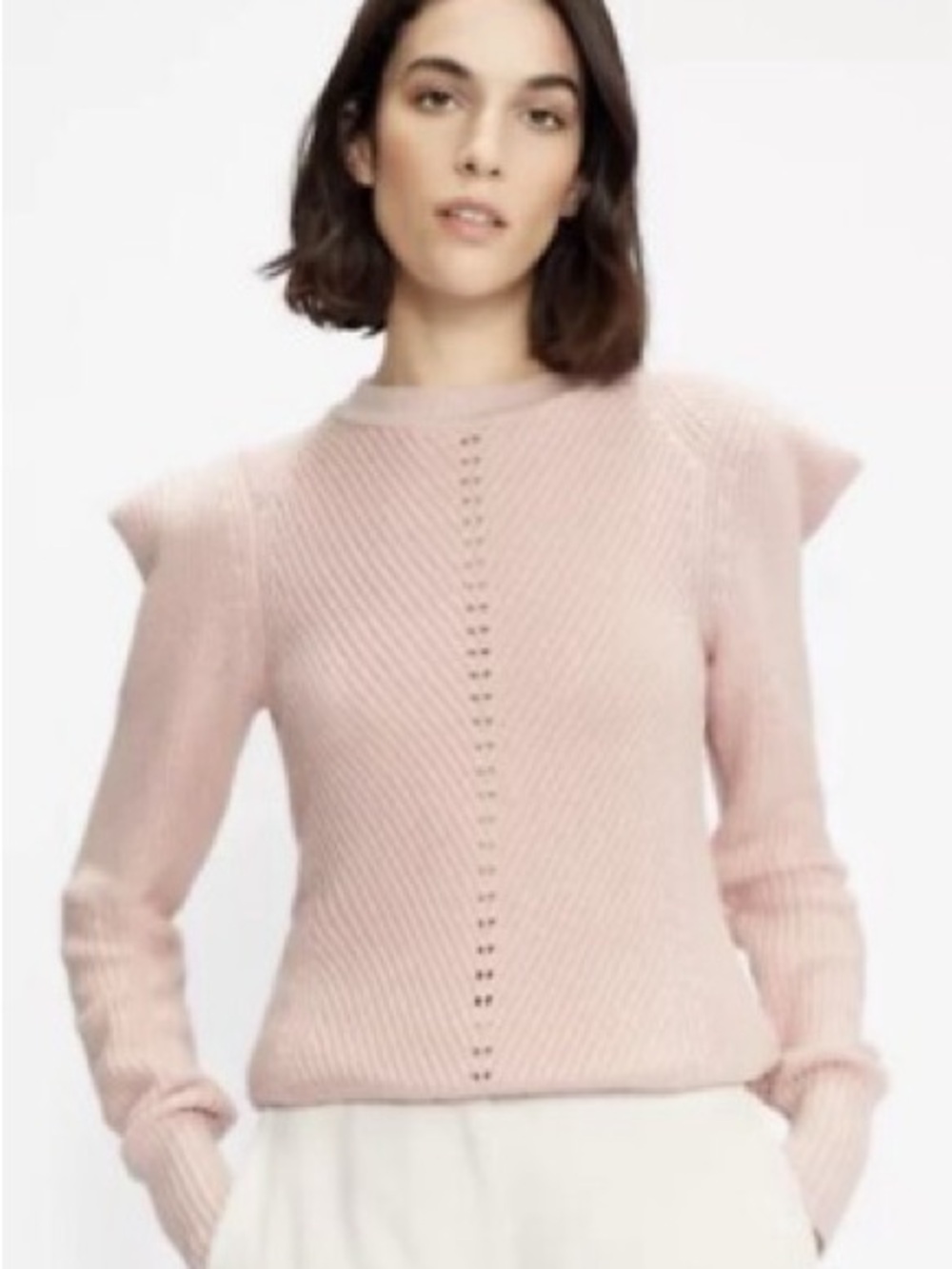 Ted Baker London Soft Ribbed Crewneck Sweater in Light Pink